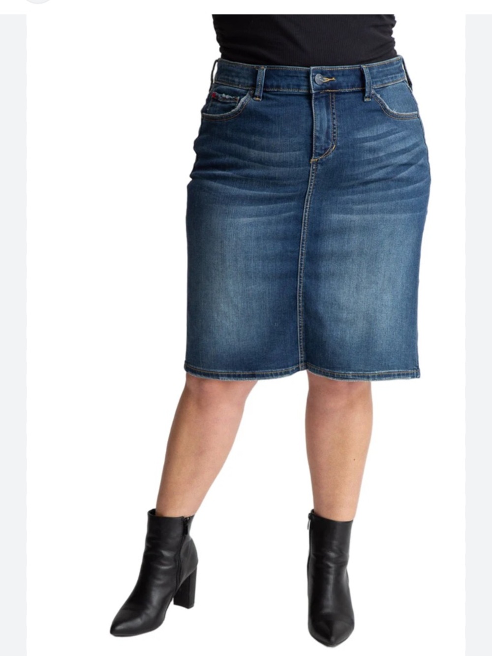 Classic Blue Denim Mini Skirt - Women's Stretch Denim